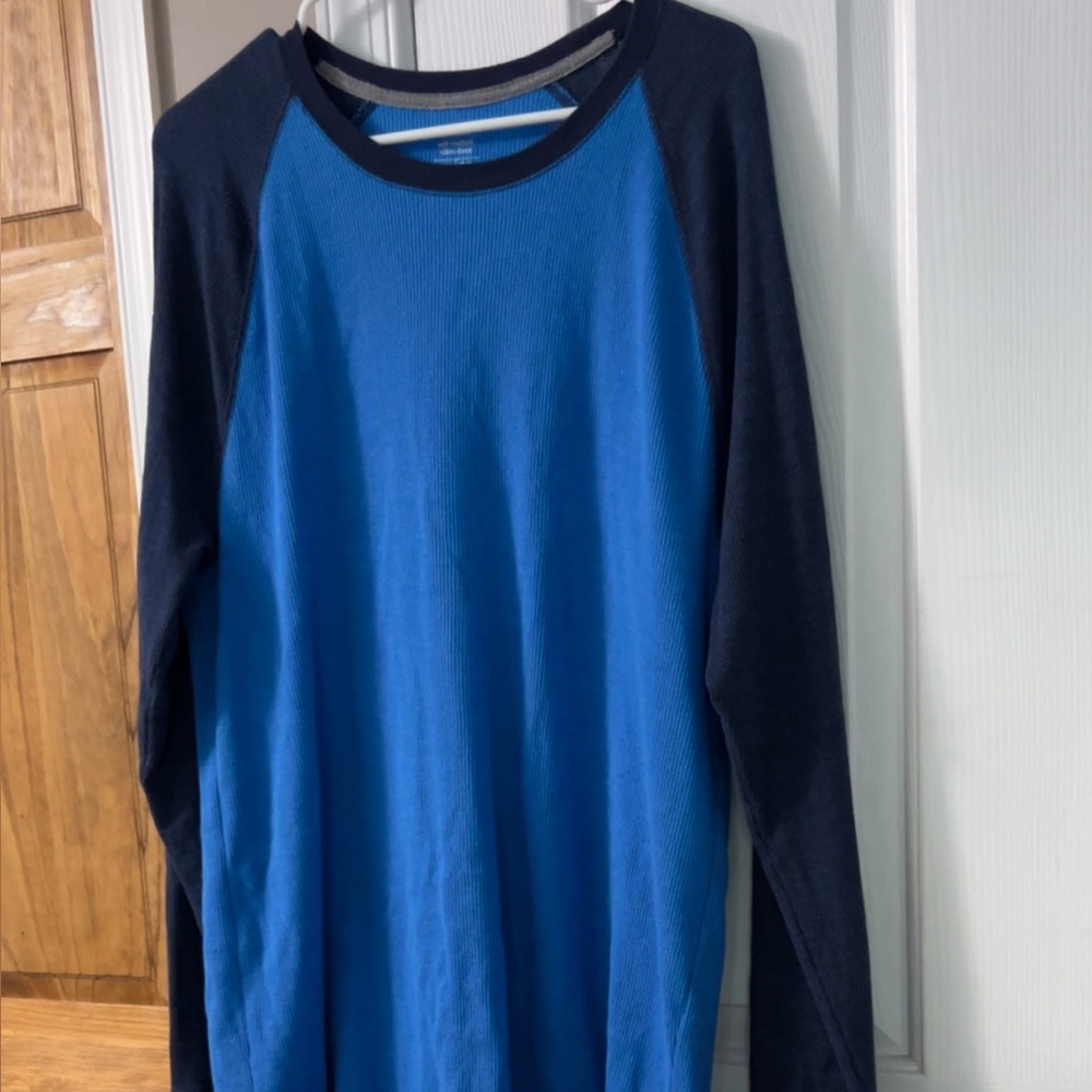 Blue Men's Raglan thermal Shirt